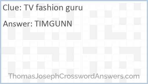 TV fashion guru Answer