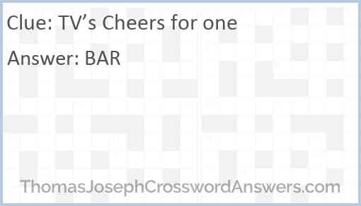 TV’s Cheers for one Answer