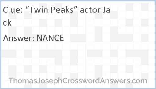 “Twin Peaks” actor Jack Answer