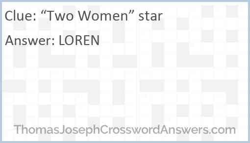 “Two Women” star Answer