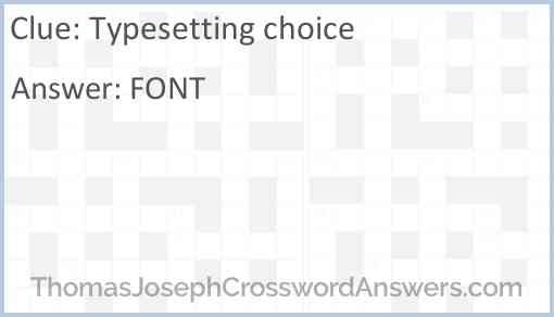 Typesetting choice Answer