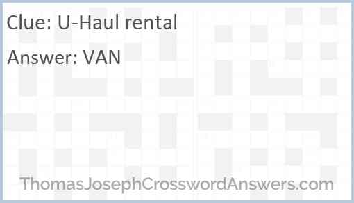 U-Haul rental Answer