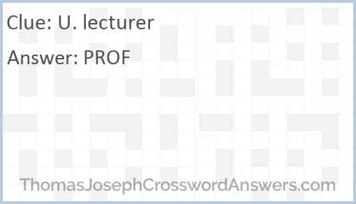 U. lecturer Answer