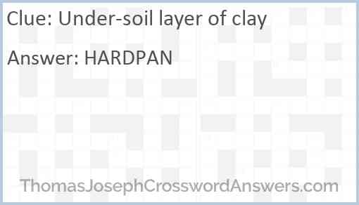 Under-soil layer of clay Answer
