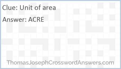Unit of area Answer