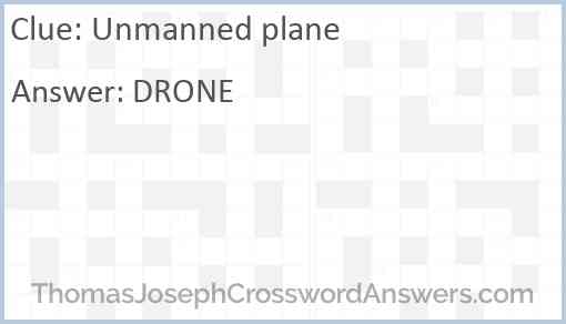 Unmanned plane Answer