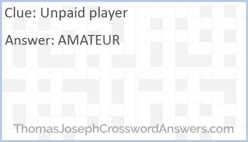 Unpaid player Answer