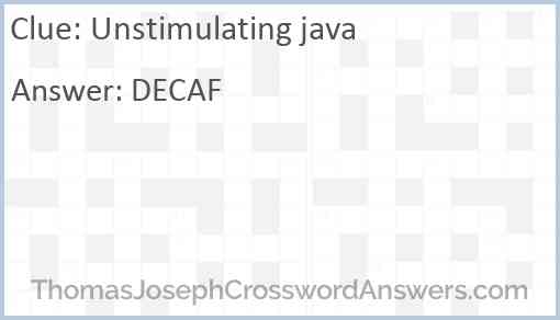 Unstimulating java Answer