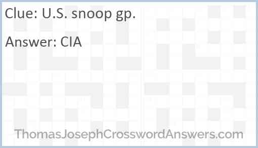 U.S. snoop gp. Answer