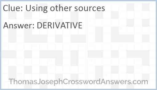 Using other sources Answer