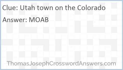 Utah town on the Colorado Answer