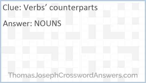 Verbs’ counterparts Answer