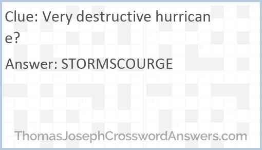 Very destructive hurricane? Answer