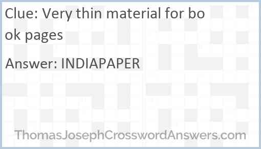 Very thin material for book pages Answer