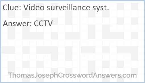 Video surveillance syst. Answer