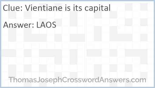 Vientiane is its capital Answer