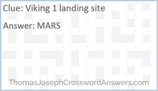 Viking 1 landing site Answer