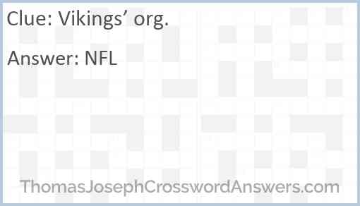 Vikings’ org. Answer
