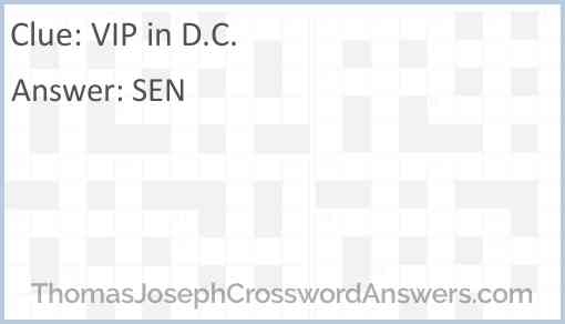 VIP in D.C. Answer