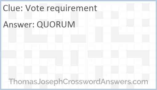 Vote requirement Answer