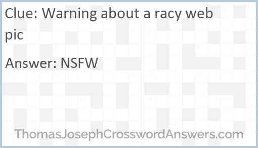 Warning about a racy web pic Answer