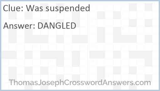 Was suspended Answer