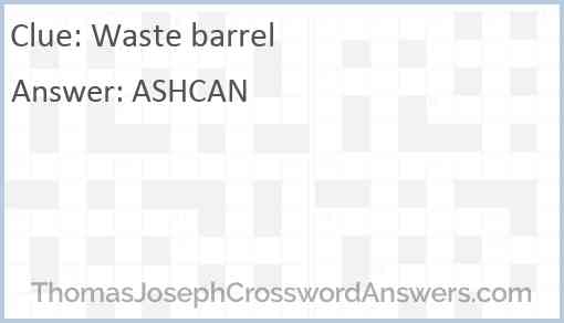 Waste barrel Answer