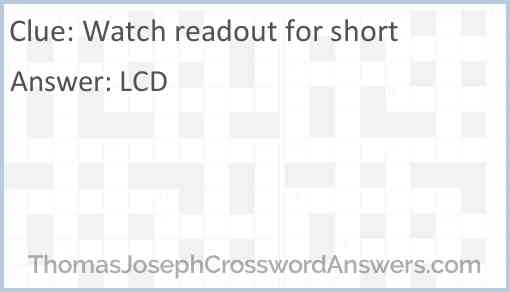 Watch readout for short Answer