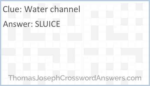 Water channel Answer