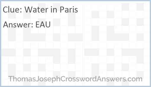Water in Paris Answer