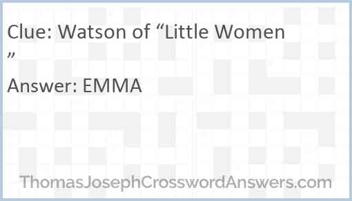 Watson of “Little Women” Answer