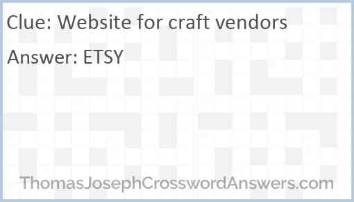Website for craft vendors Answer