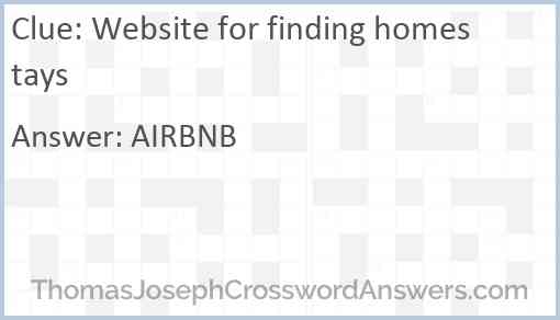 Website for finding homestays Answer