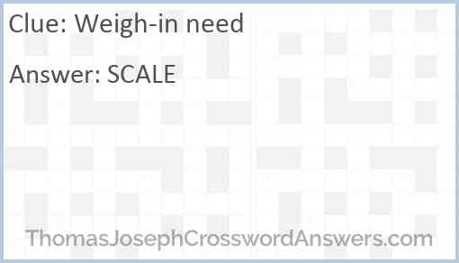Weigh-in need Answer