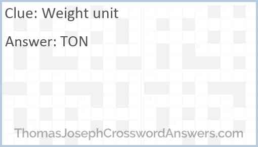 Weight unit Answer