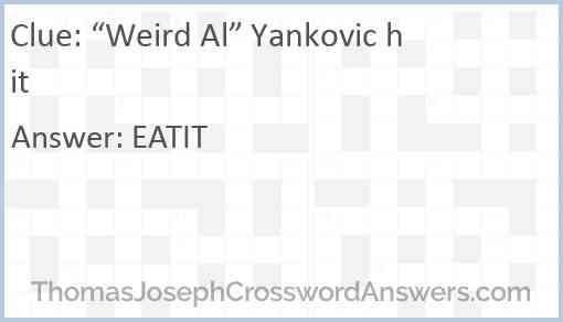 “Weird Al” Yankovic hit Answer