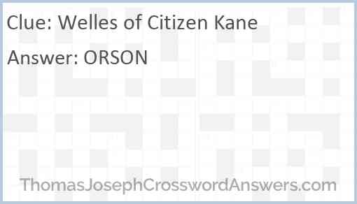 Welles of “Citizen Kane” Answer