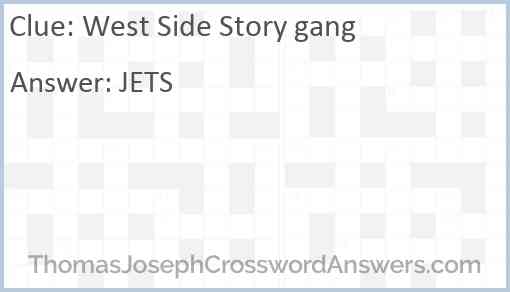 “West Side Story” gang Answer