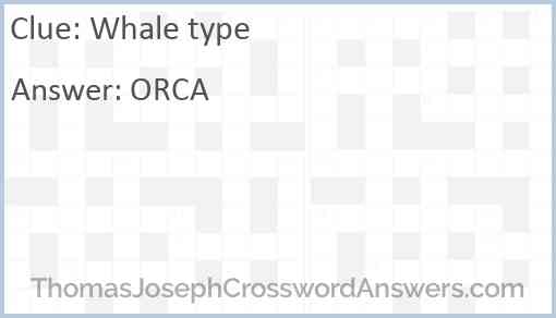 Whale type Answer
