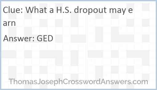 What a H.S. dropout may earn Answer