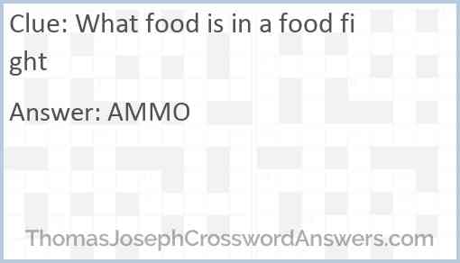 What food is in a food fight Answer