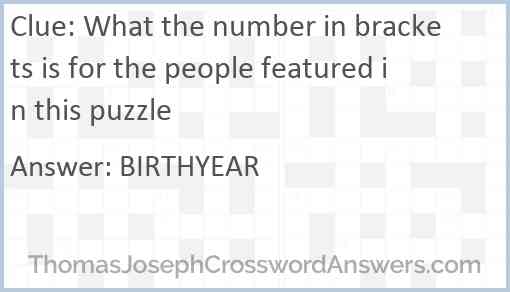 What the number in brackets is for the people featured in this puzzle Answer