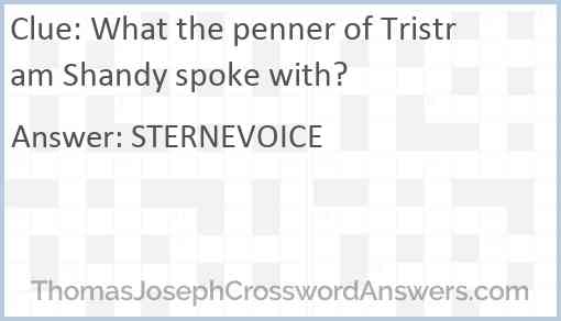 What the penner of Tristram Shandy spoke with? Answer