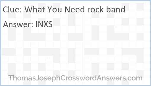 What You Need rock band Answer