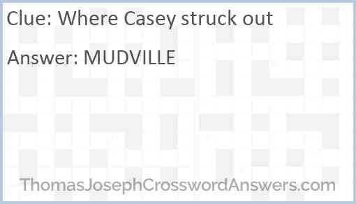 Where Casey struck out Answer