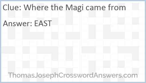 Where the Magi came from Answer