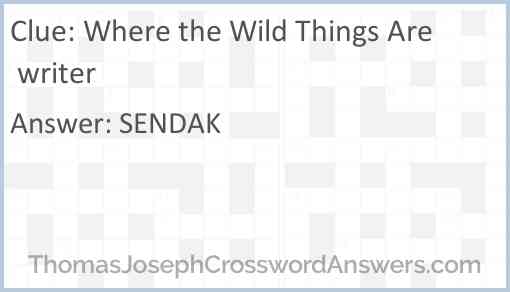 Where the Wild Things Are writer Answer