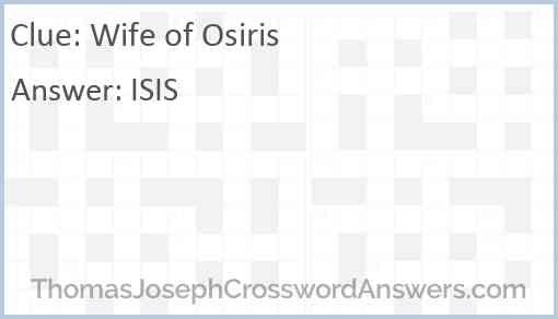 Wife of Osiris Answer