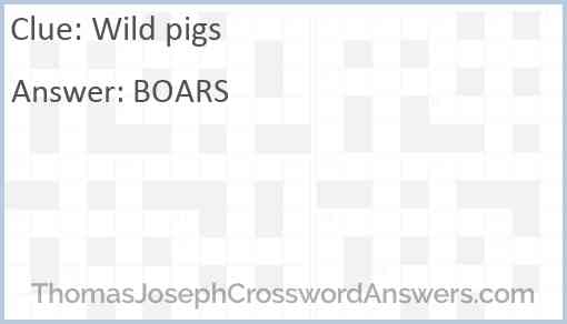 Wild pigs Answer