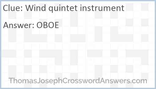 Wind quintet instrument Answer